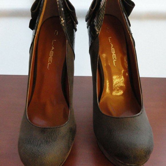 New With Box C Label Vex-12 black Platform Heel Pumps 8M - Picture 9 of 11